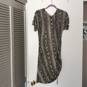Michael Kors Fitted Snake Skin Fabric Dress